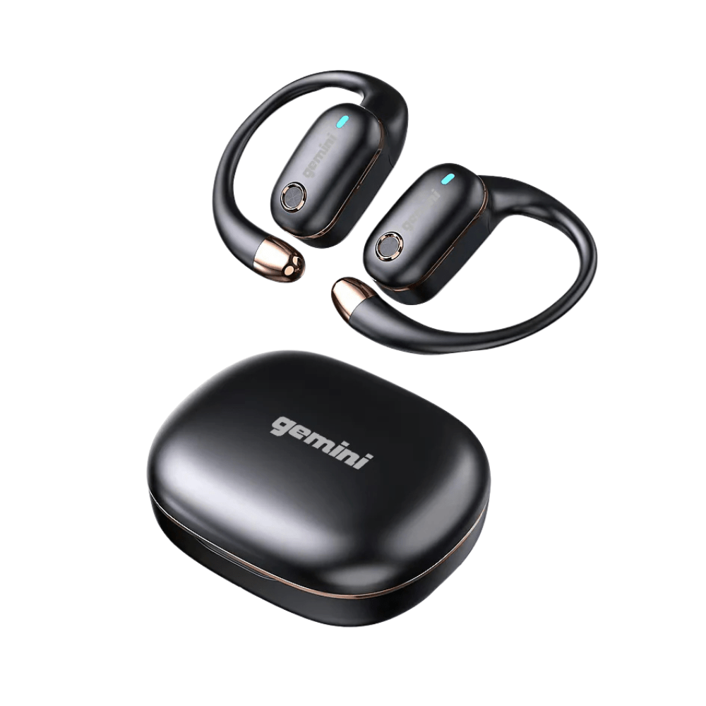 Gemini GEBX-200 Open-Ear Wireless Earbuds with Bluetooth 6.0 - Black & Gold
