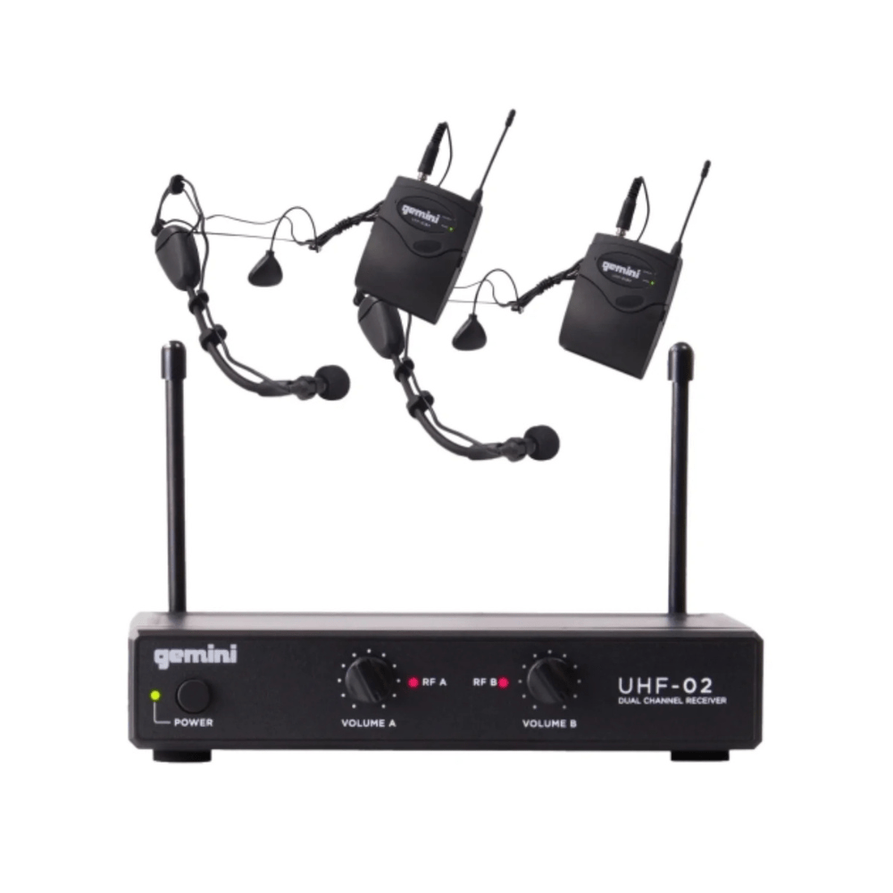 Gemini UHF-02HL 2-Channel Wireless Headset/Lavalier Combo System  S12