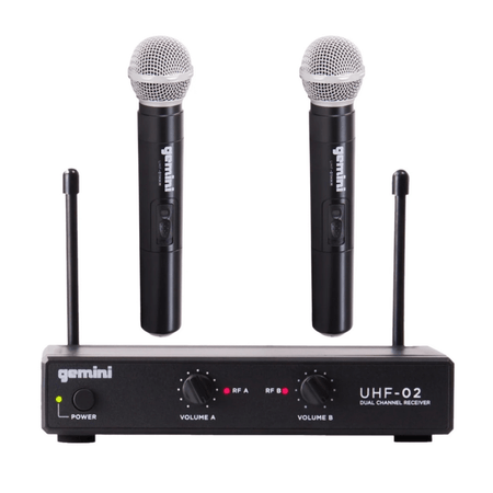 Gemini UHF-02M 2-Channel Wireless Handheld Microphone System S12