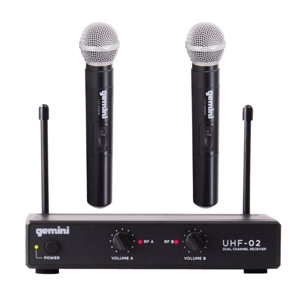 Gemini UHF-02M 2-Channel Wireless Handheld Microphone System S12