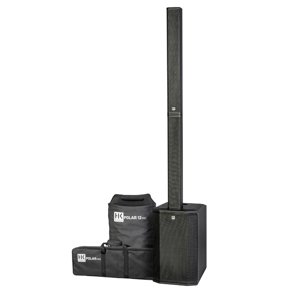 HK AUDIO Polar 12 MK2 2000W Powered Column PA with 12" Sub - Black