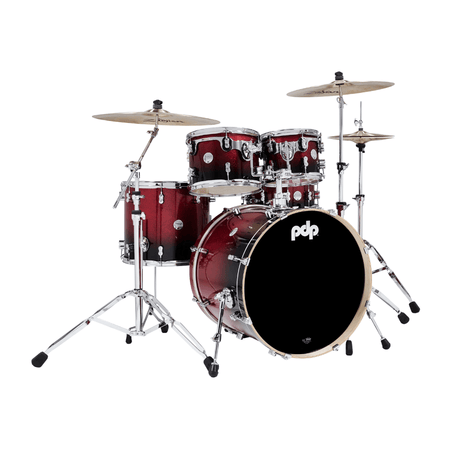 PDP Concept Maple 5-piece Shell Pack - Red To Black Sparkle Fade