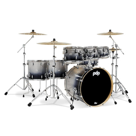 PDP Drums Concept Maple Shell Pack - 7-Piece - Silver To Black Sparkle Fade