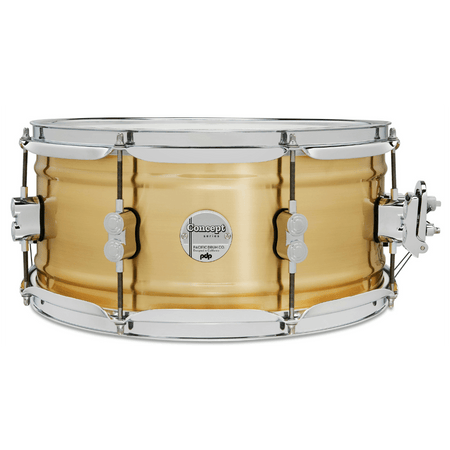 PDP Drums Concept Brass Snare Drum - 6.5 x 14-inch - Natural Brushed Brass with Chrome Hardware