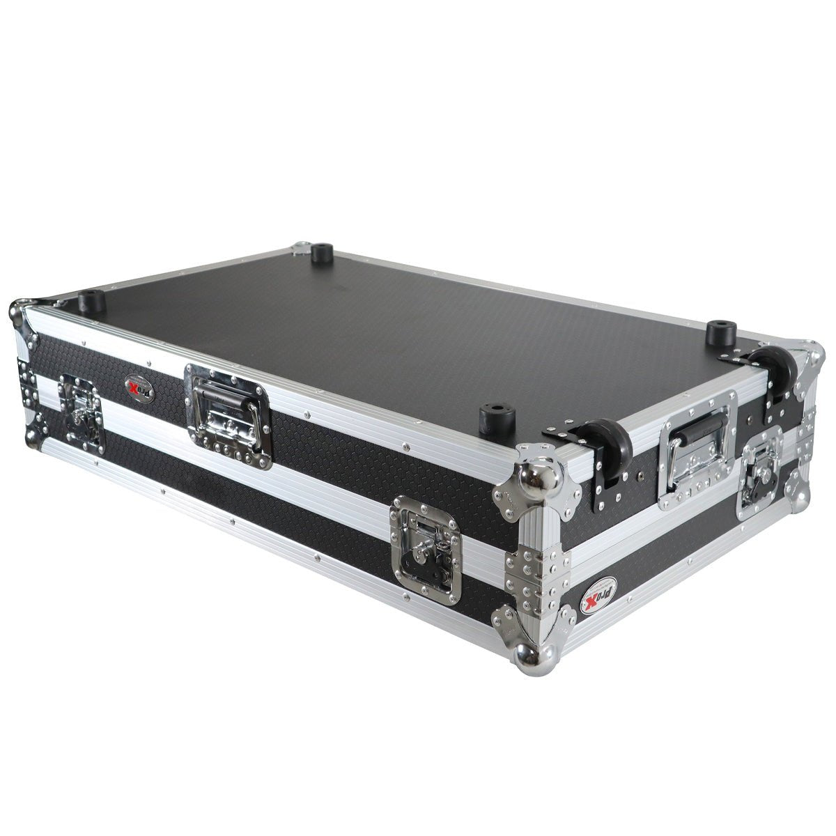 ProX Flight Case for Pioneer DDJ-SZ and DDJ-SZ2 Controllers with Laptop Shelf and Wheels (Silver on Black)