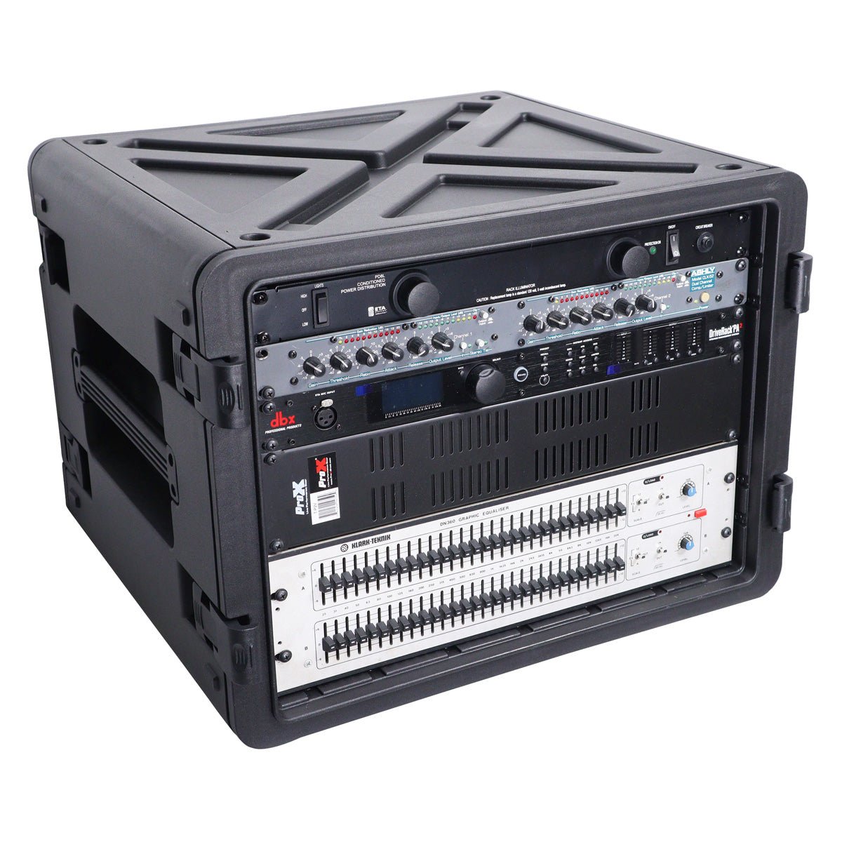 ProX XM-8U UltronX Watertight 8U Rack Space Molded Plastic Case - 18" Depth Front Rail to Rail