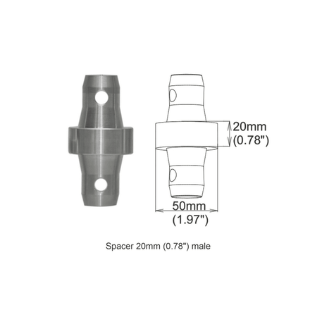 ProX XT-SPMM50 Spacer 50mm Male Coupler