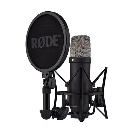Rode NT1 5th Generation Condenser Microphone with SM6 Shockmount and Pop Filter - Black