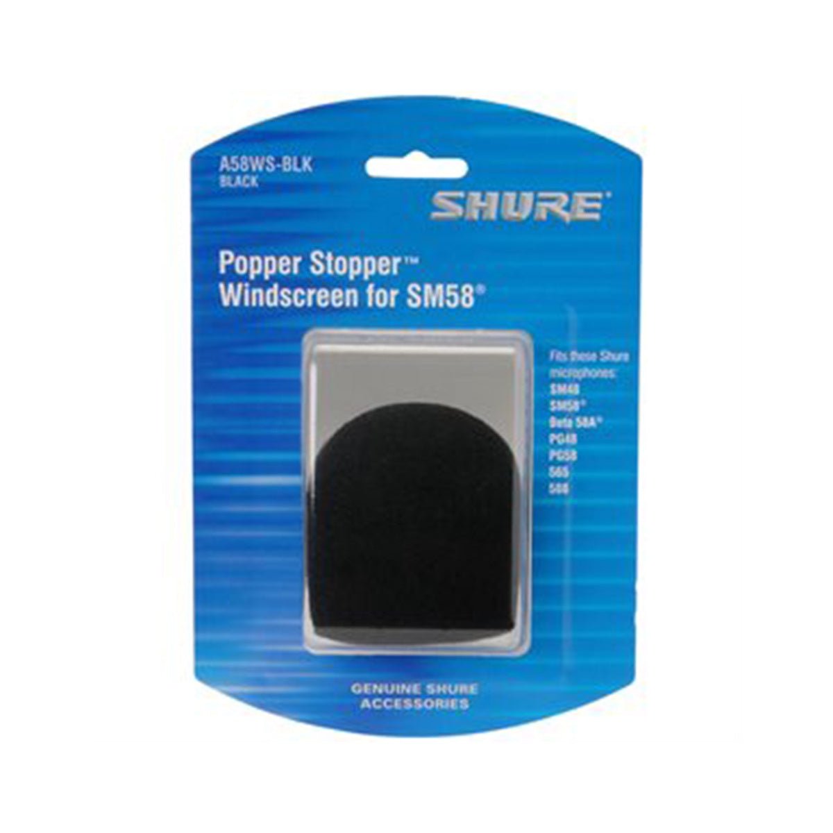 Shure A58WS-BK - Black Windscreen for Ball Type Microphones (SM48, SM58, Beta 58A, or 565SD)