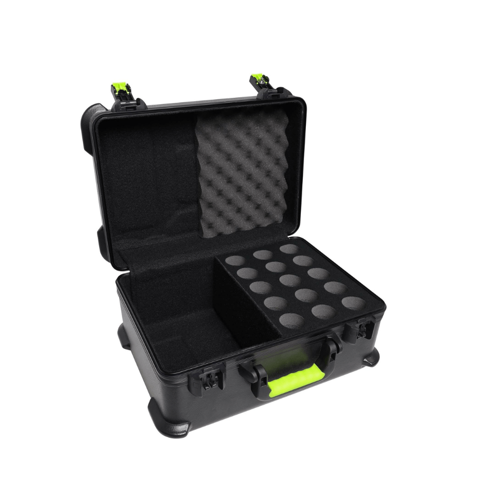 Shure by Gator SH-MICCASE15 Molded Case with Drops for 15 Wired Microphones and TSA-Approved Latches