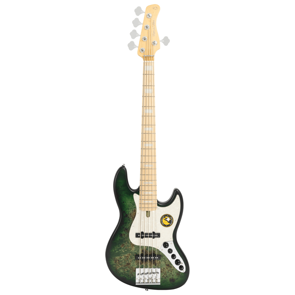 Sire Marcus Miller V7 Swamp Ash Reissue 5-string Bass Guitar - Transparent Green Satin