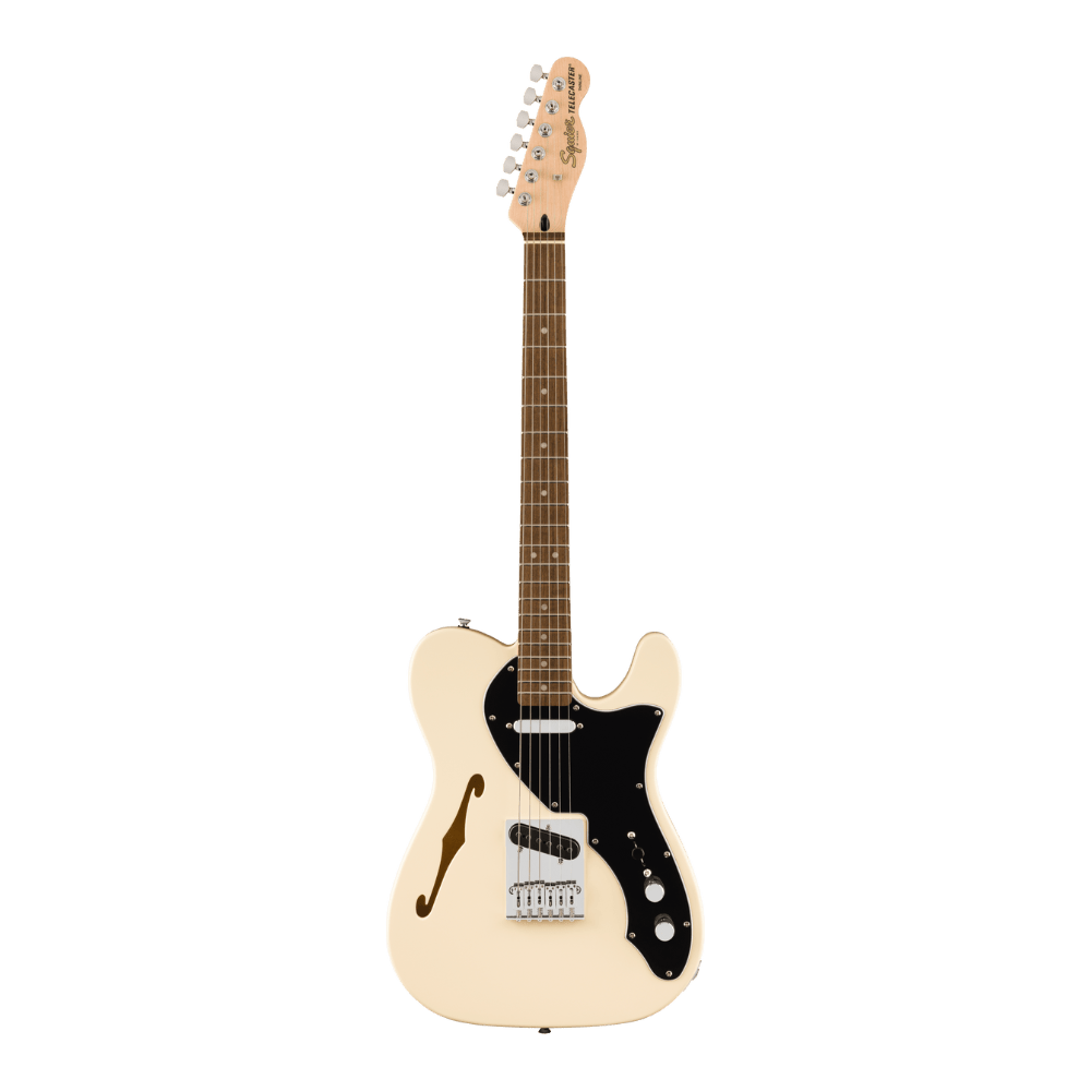 Squier Affinity Series Telecaster Thinline, Laurel Fingerboard, Black Pickguard - Olympic White