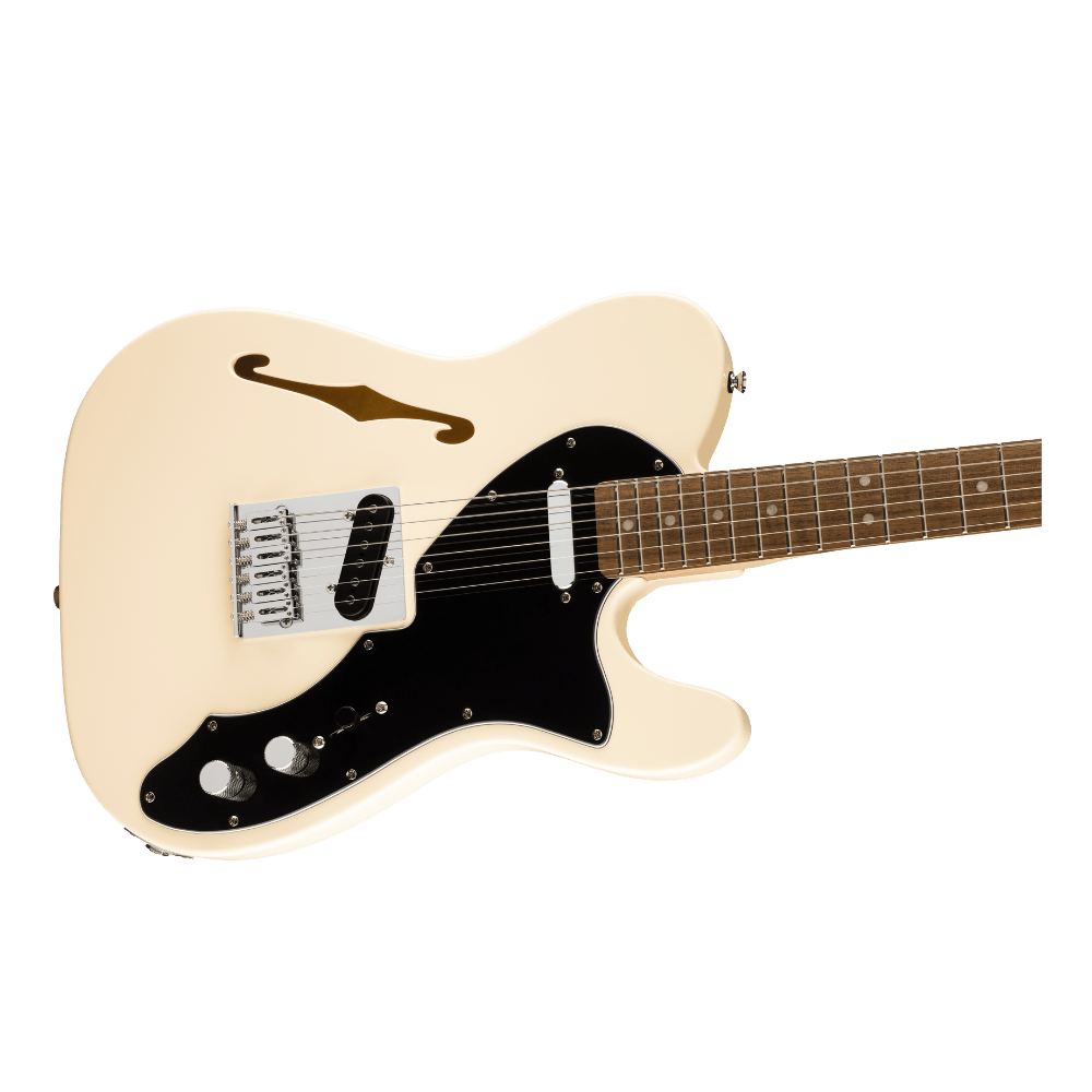 Squier Affinity Series Telecaster Thinline, Laurel Fingerboard, Black Pickguard - Olympic White