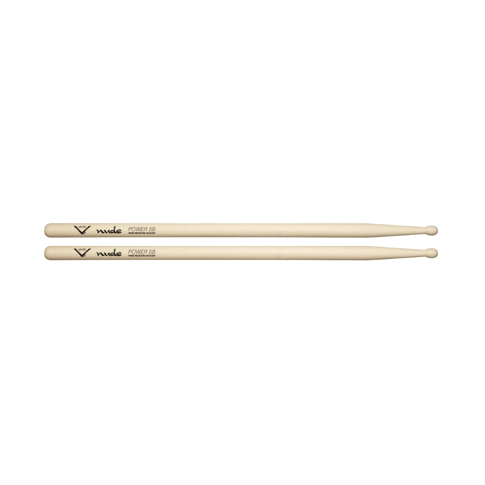 Vater Nude Series Hickory Drumsticks  Power 5B - Wood Tip