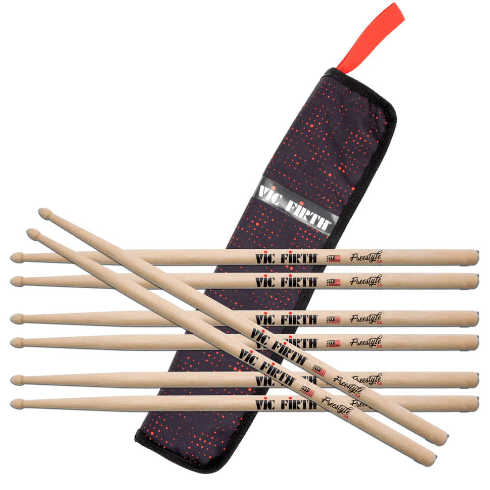Vic Firth American Concept Freestyle 5A Drumsticks 4-Pack with Stick Bag