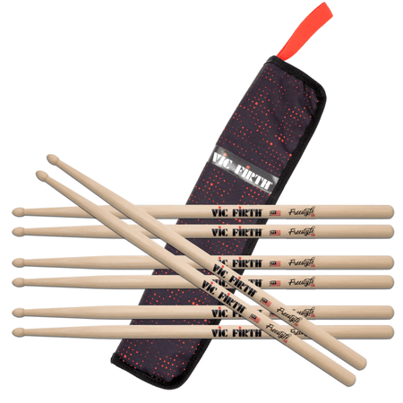 Vic Firth American Concept Freestyle 5B Drumsticks 4-Pack with Stick Bag