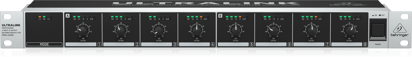 Behringer DS2800 2-Input/8-Output Distribution Splitter for Commercial Applications
