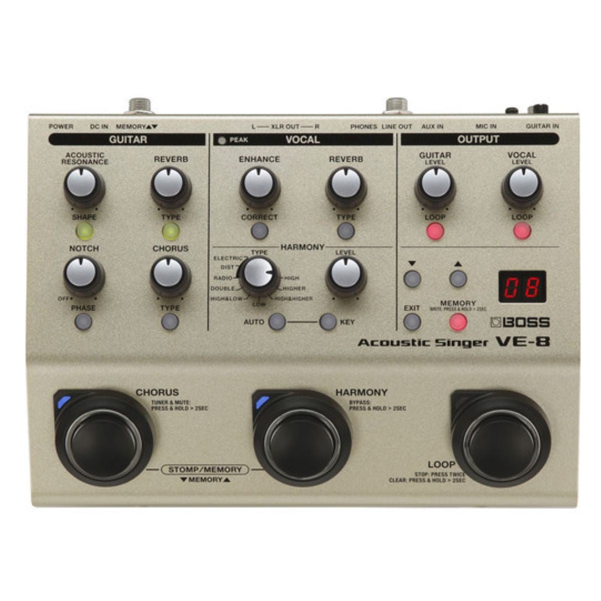 Boss VE-8 Acoustic Singer Effects Processor Pedal