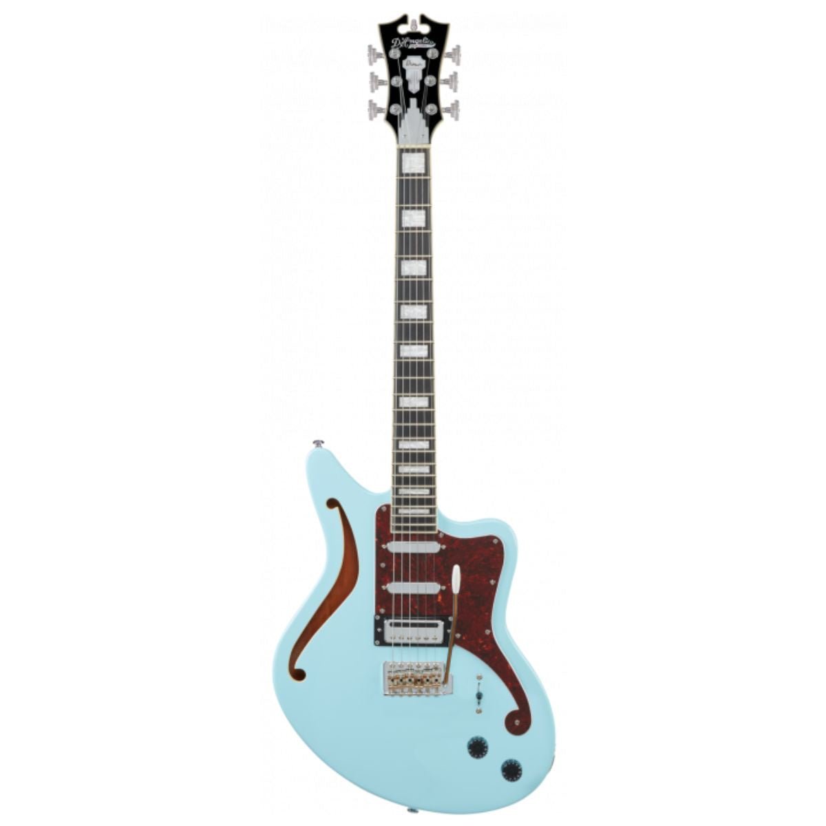 D'Angelico DAPBEDSHSBMCS Premier Bedford SH Semi-Hollow Guitar, Sky Blue