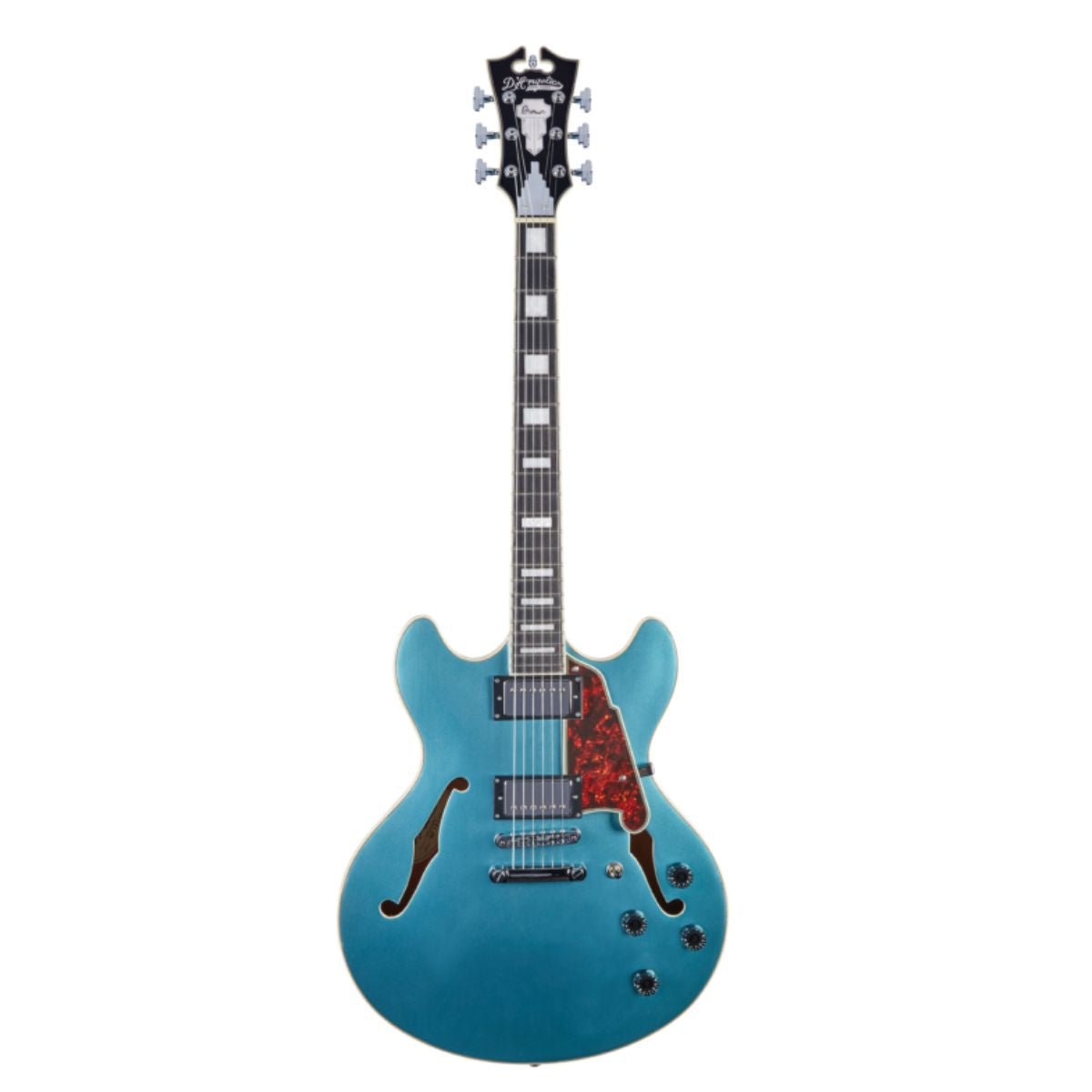 D'Angelico DAPDCOTCSCB 6 String RH Premier DC Double Cut Semi-Hollow W/ Stop-Bar Tailpiece Electric Guitar Ocean Turquoise