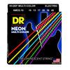 DR Hi-Def Neon Multi-Color K3 Coated Electric Guitar Strings NMCE-10 Medium 10-46
