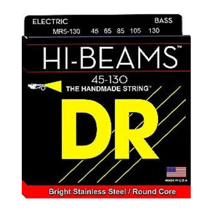 DR Strings MR5-130 Hi-Beam Stainless Steel Bass Guitar Strings - .045-.130 Medium 5-String