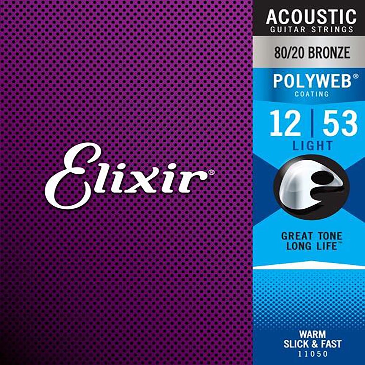Elixir Strings 11100 Polyweb 80/20 Bronze Acoustic Guitar Strings - .013-.056 Medium