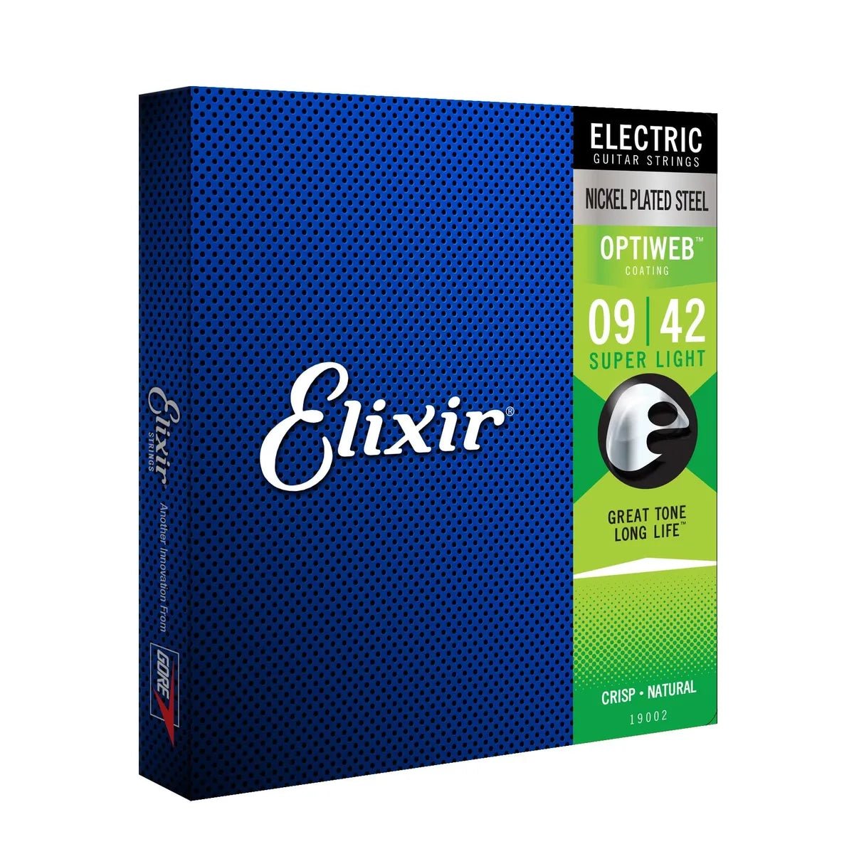 Elixir Strings 19002 Optiweb Electric Guitar Strings -.009-.042 Super Light