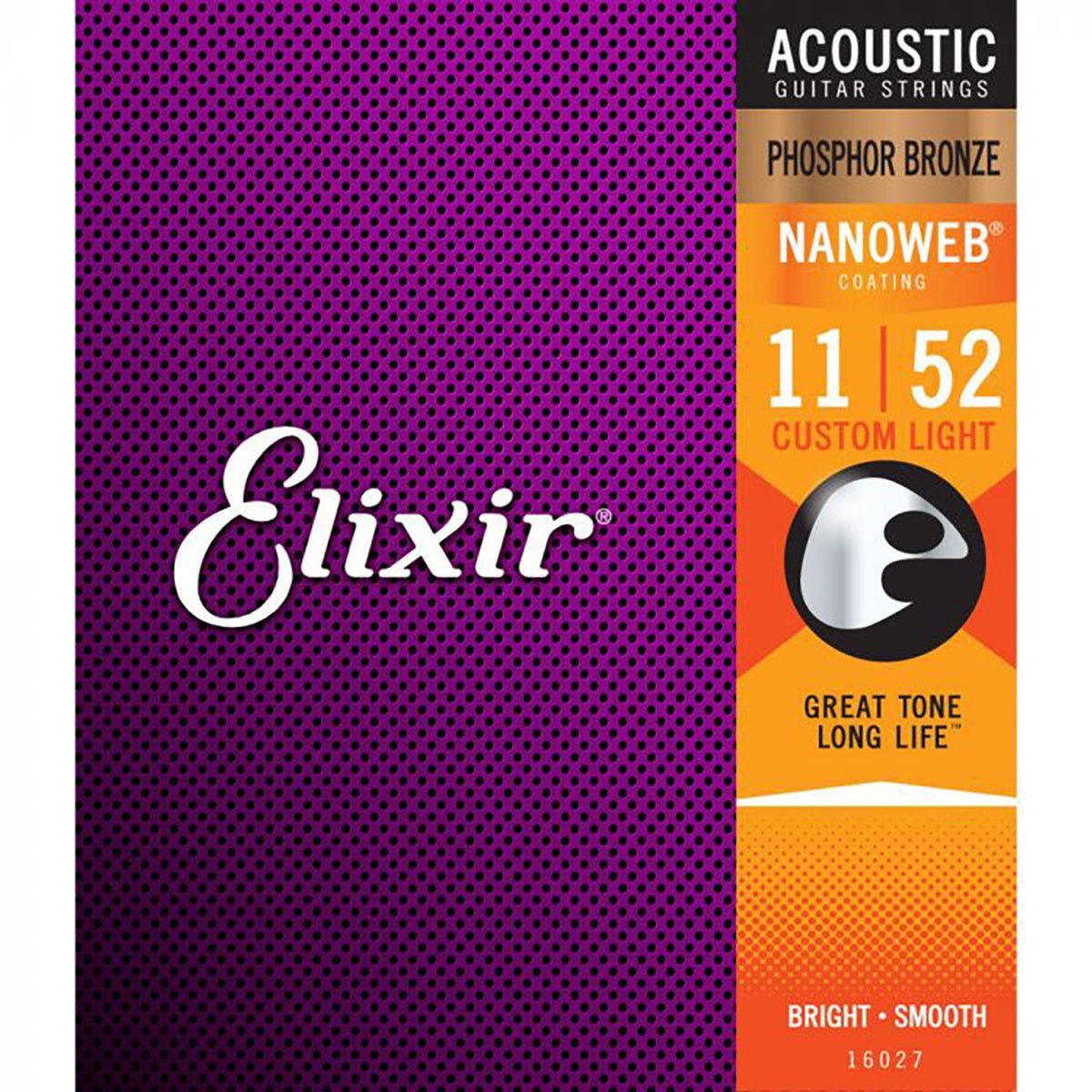 Elixir Strings Nanoweb Anti Rust Phosphor Bronze Custom Light .011 - .052