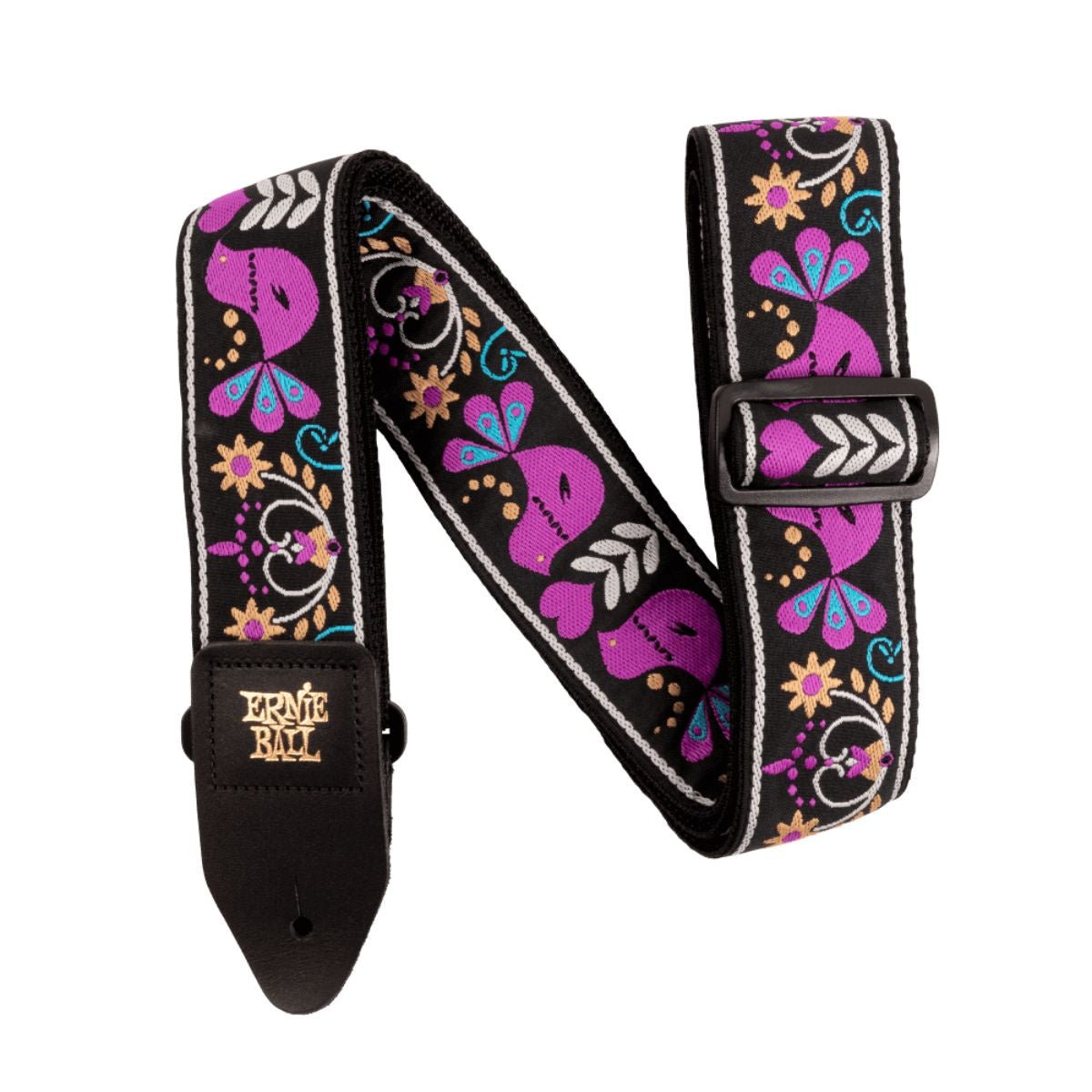 Ernie Ball 2-inch Jacquard Guitar Strap - Purple Bird Lupin