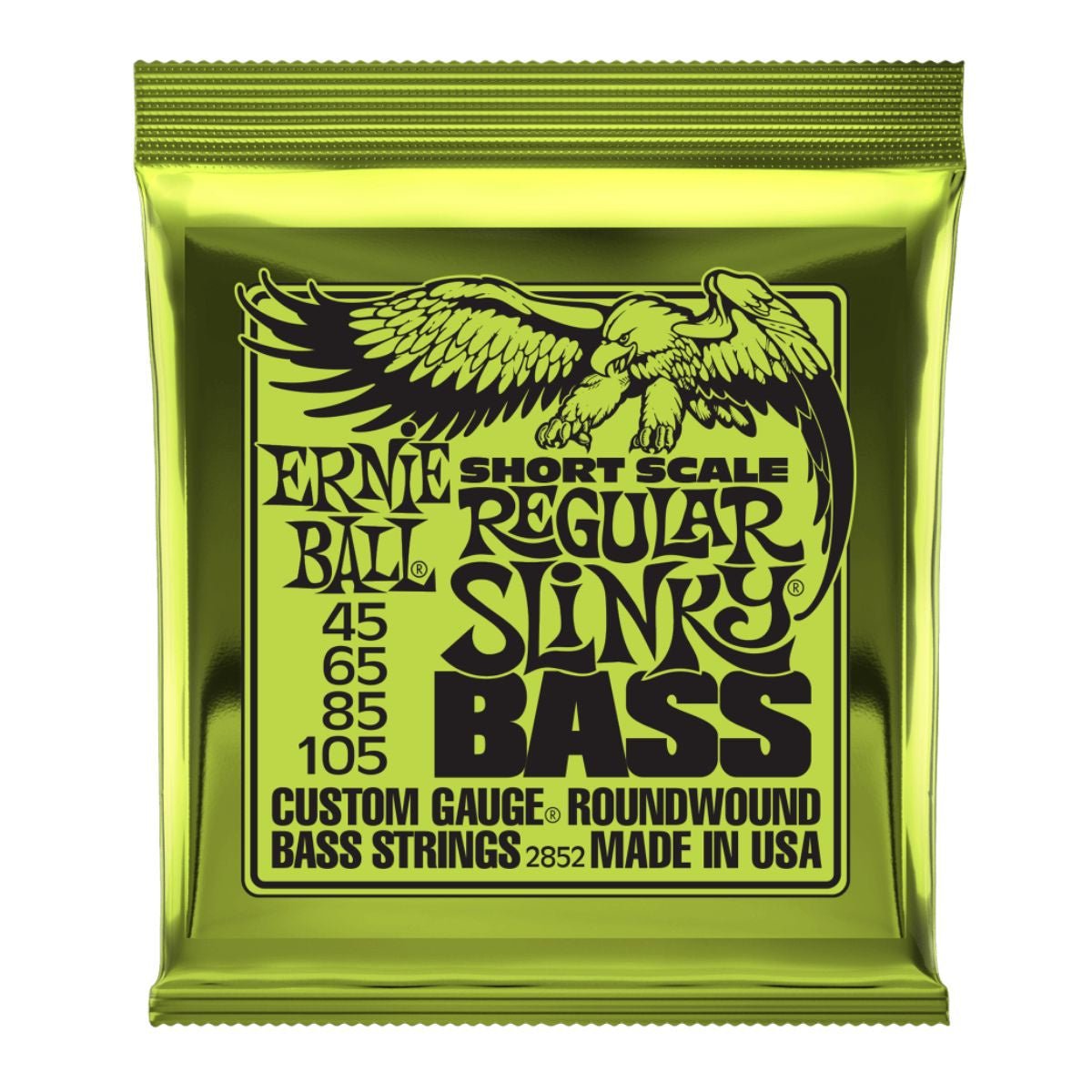 Ernie Ball 2852 Regular Slinky Nickel Wound Electric Bass Guitar Strings - .045-.105 Short Scale
