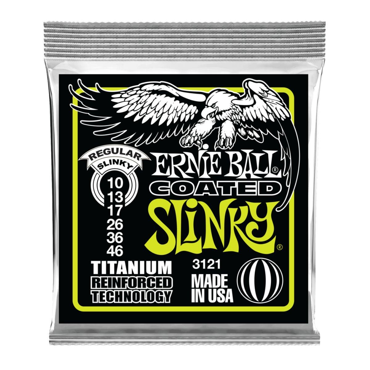 Ernie Ball 3121 Regular Slinky Coated Titanium RPS Electric Guitar Strings - .010-.046