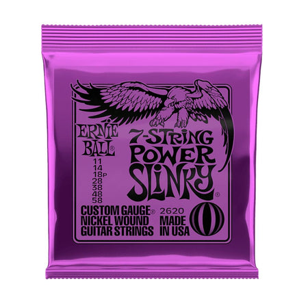 Ernie Ball 2620 Power Slinky Nickel Wound Electric Guitar Strings - .011-.058 7-string