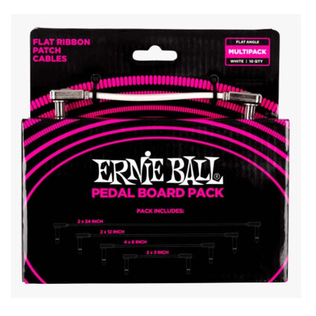 Ernie Ball Flat Ribbon Patches Cables Pedalboard Multi-Pack White