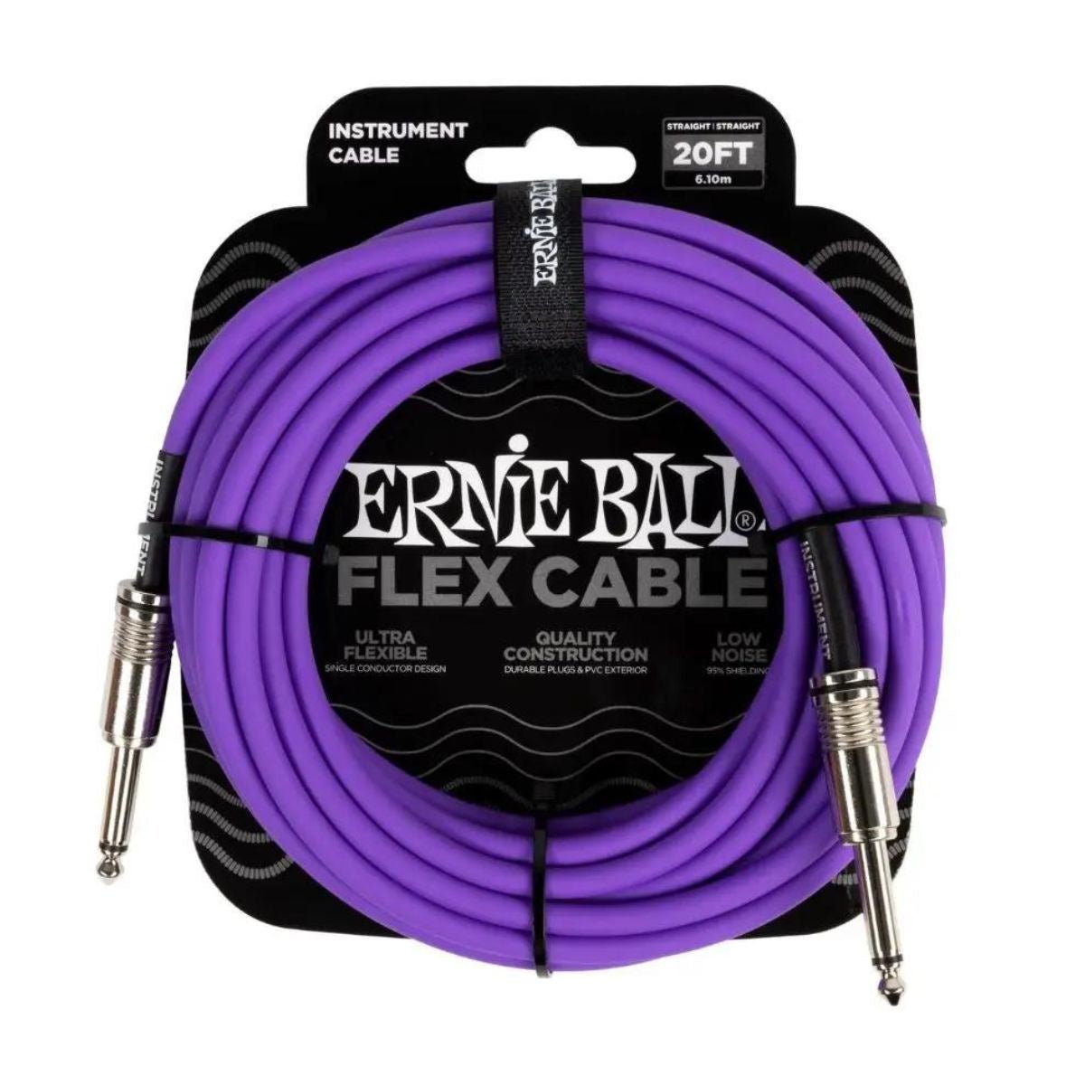 Ernie Ball Flex Instrument Cable Straight/Straight 20ft - Purple