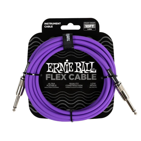 Ernie Ball Flex Straight to Straight Instrument Cable - 10-foot, Purple
