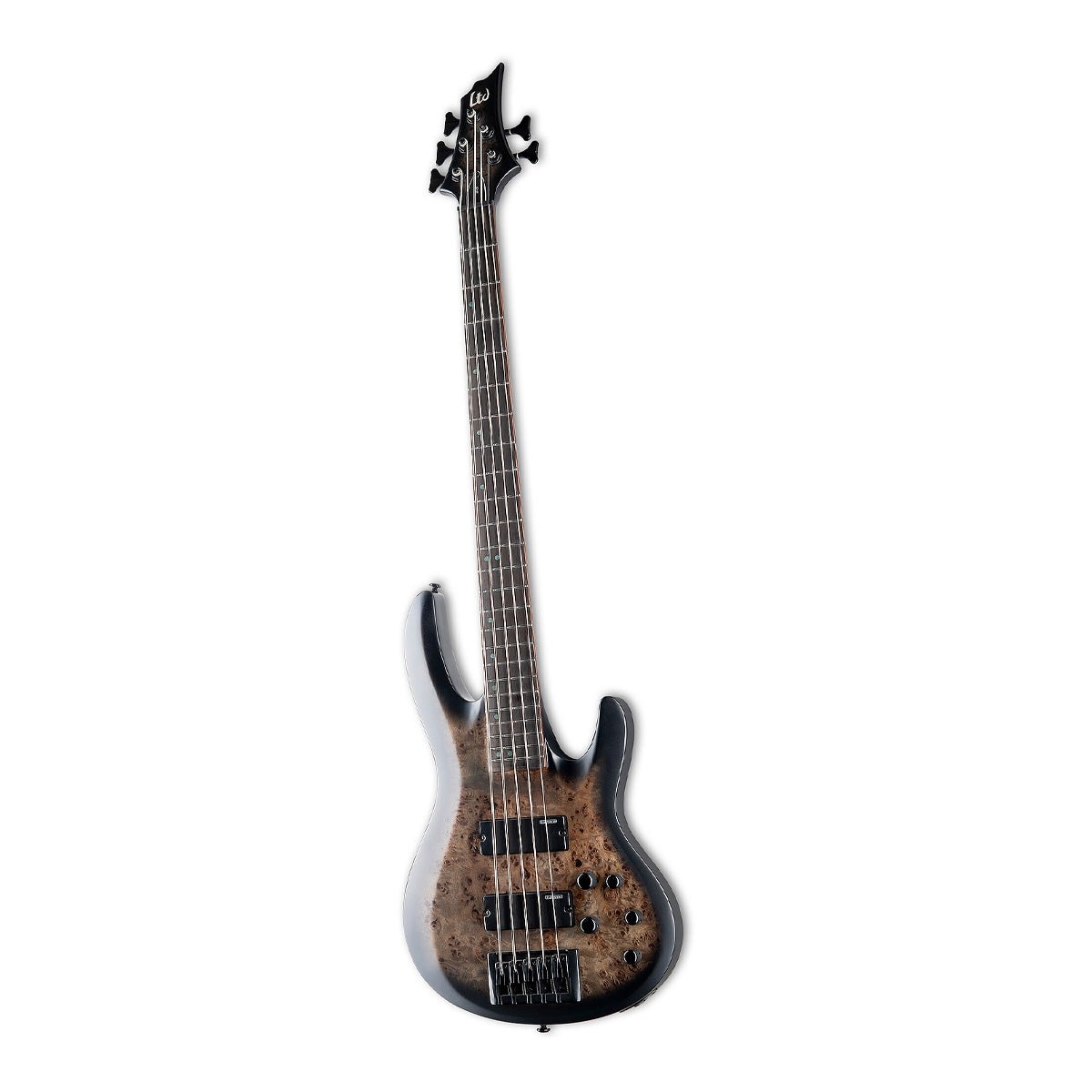 ESP LTD B-5 Ebony Bass Guitar - Charcoal Burst Satin
