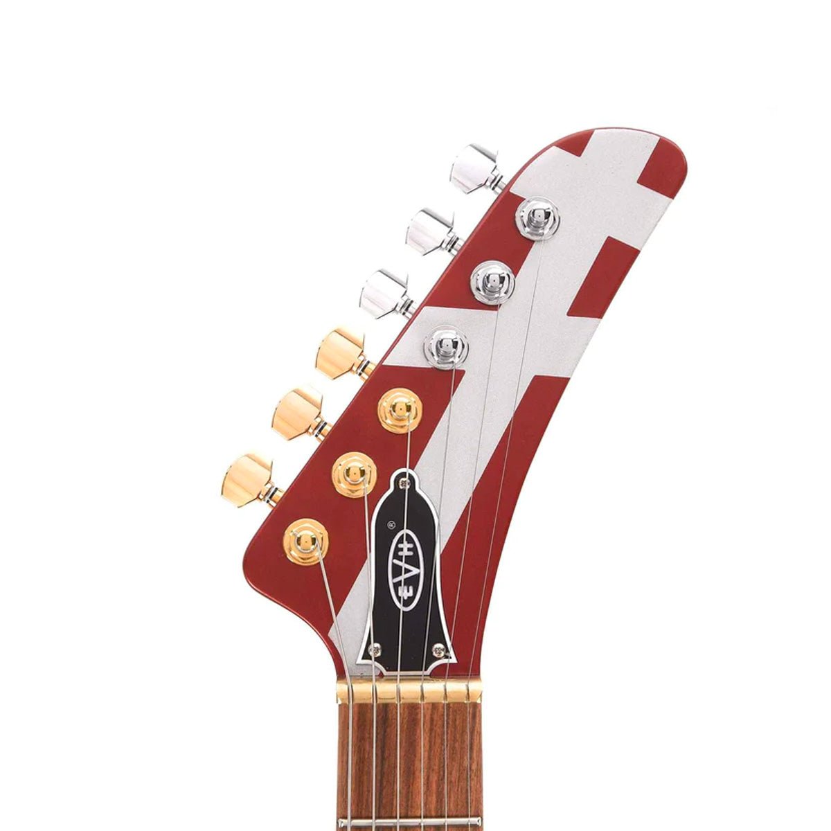 EVH Striped Series Shark - Burgundy with Silver Stripes