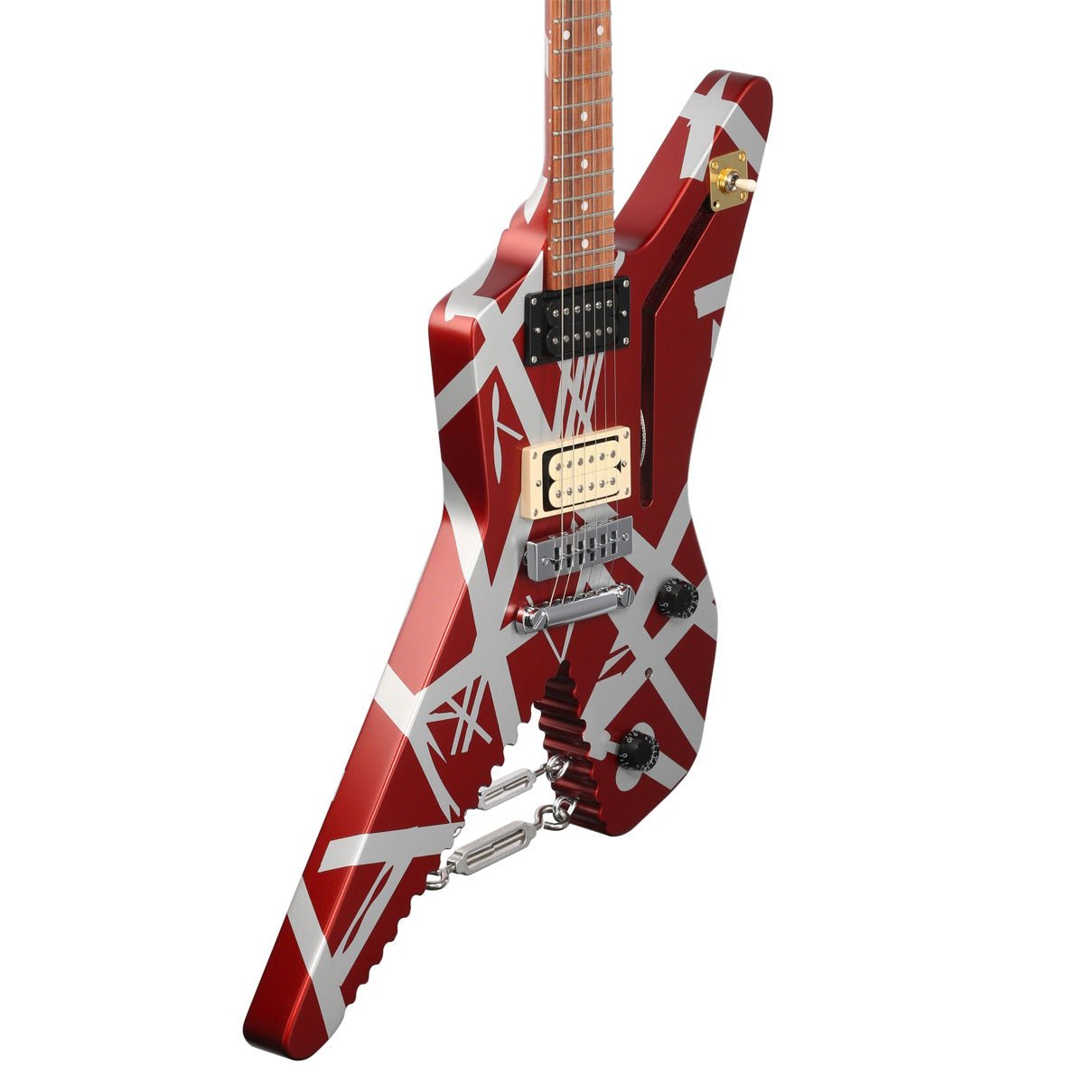 EVH Striped Series Shark - Burgundy with Silver Stripes