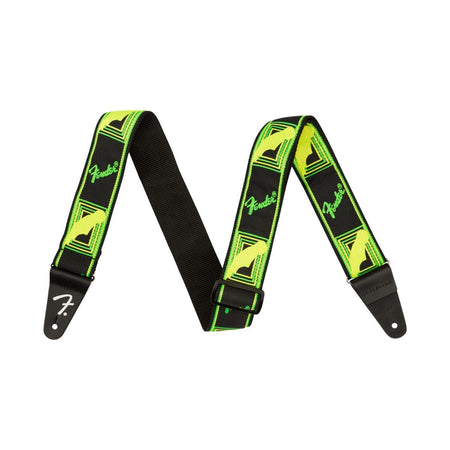 Fender Neon Monogram Guitar Strap - Green/Yellow
