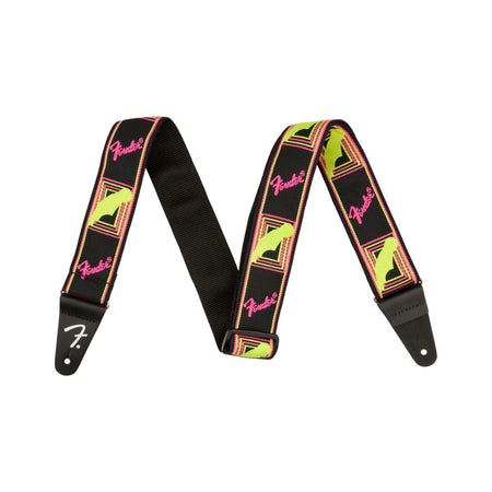 Fender Neon Monogram Guitar Strap - Yellow/Pink