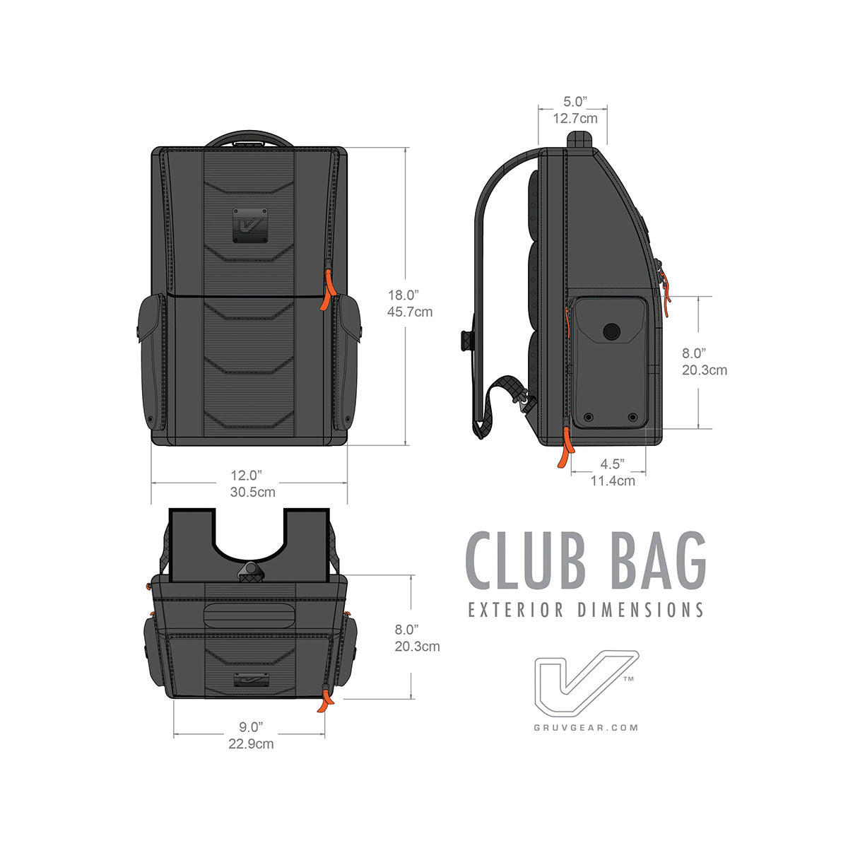Gruv Gear Club Bag Tech Backpack - Karbon Edition