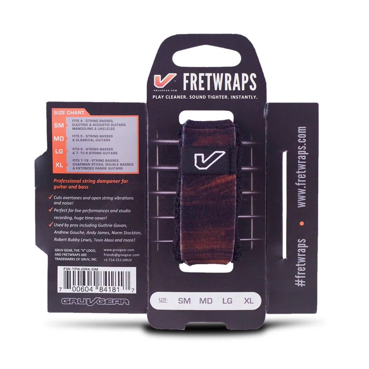 Gruv Gear FretWraps Wood Walnut - Small, Single