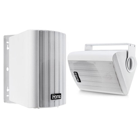 iHome IHSI 650BTWaterproof Mountable Outdoor Bluetooth Speakers WHT