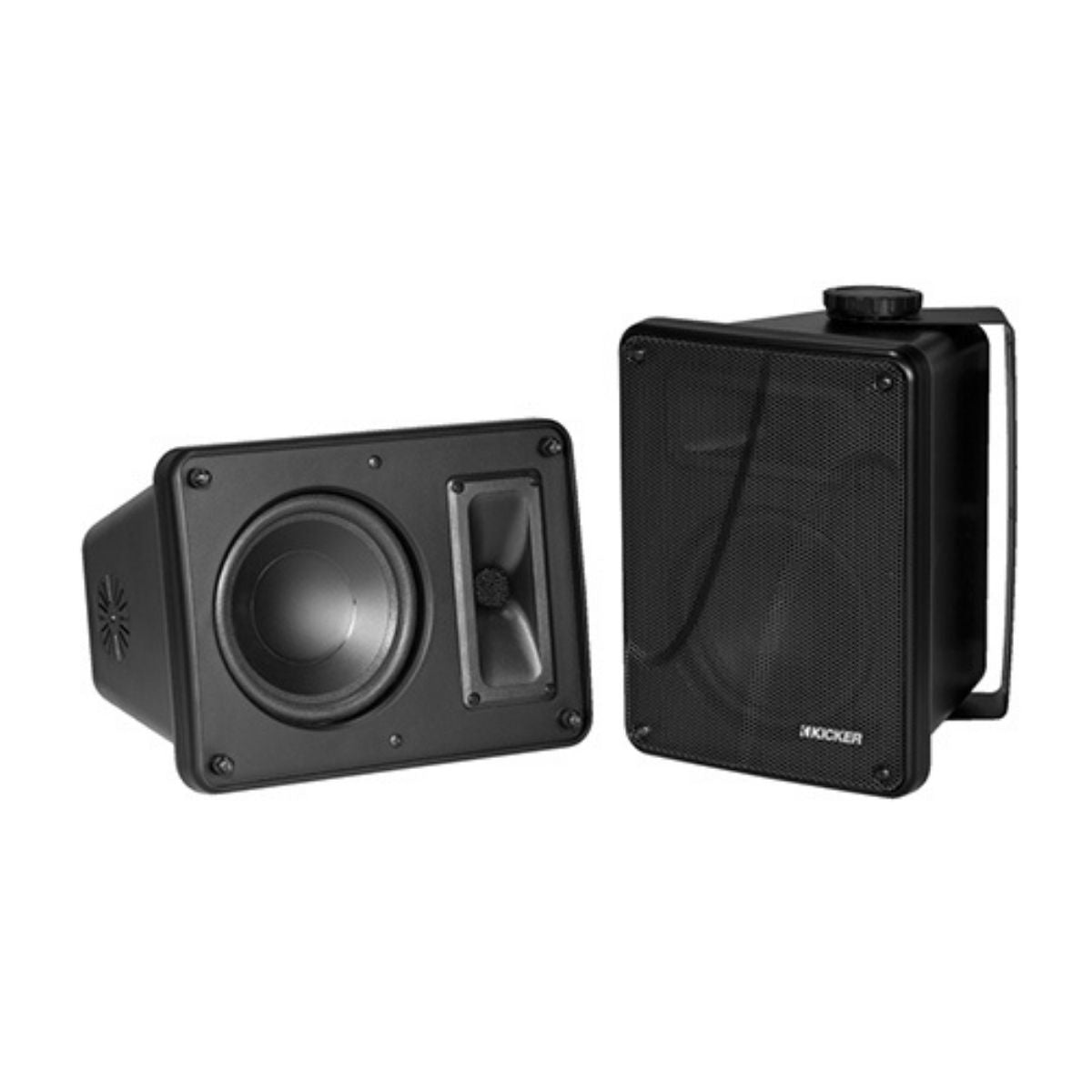 Kicker Full-Range Indoor/Outdoor Speakers Pair ( Black)