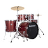 Ludwig Accent 5-piece Complete Drum Set with 20 inch Bass Drum and Wuhan Cymbals - Red Sparkle
