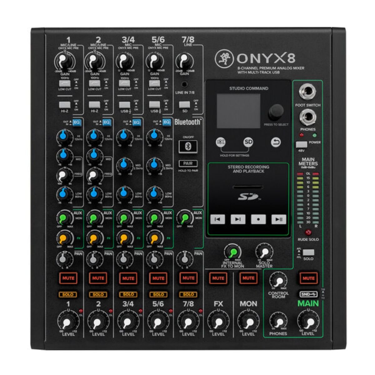 Mackie Onyx8 8-Channel Premium Analog Mixer with Multitrack USB
