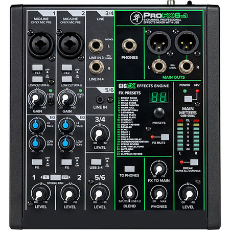 Mackie ProFX6v3 6-Channel Mixer with USB and Effects