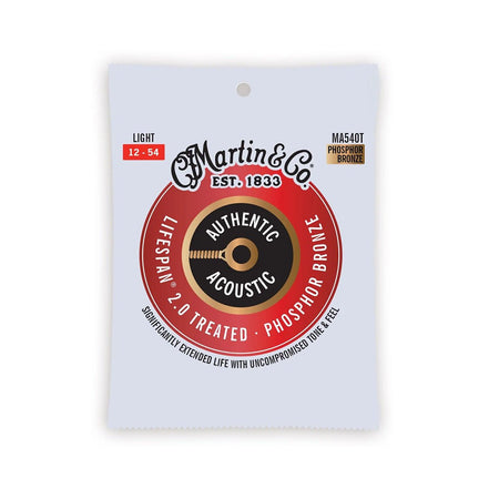 Martin & Co Authentic Acoustic Lifespan 2.0 Treated 92/8 Phosphor Bronze Guitar Strings - .012-.054 Light