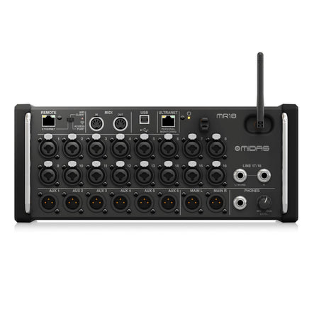Midas MR18 18-Input Digital Mixer for iPad/Android Tablets with Wi-Fi and USB Recorder